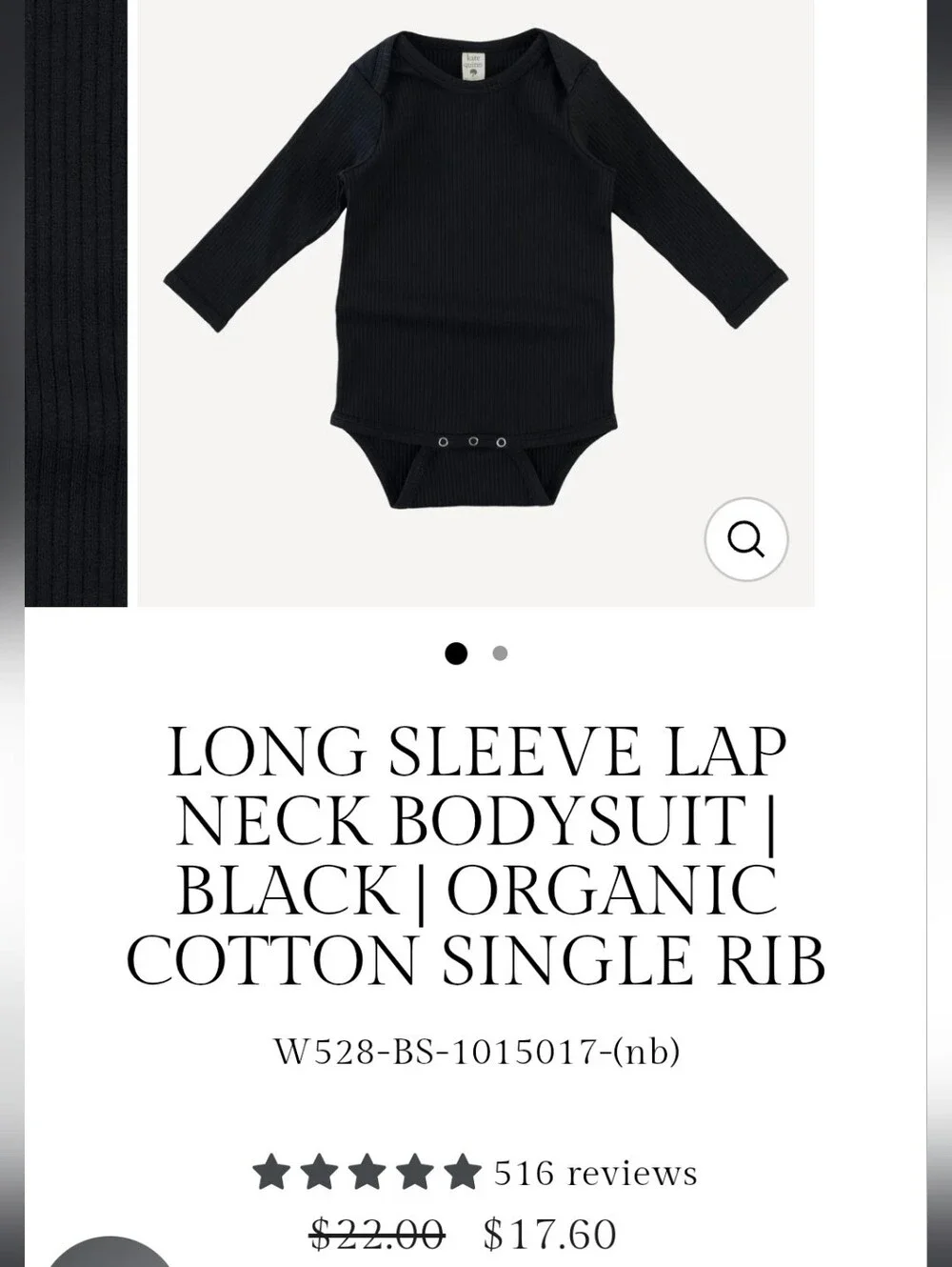 Kate Quinn Black Onesie, 18-24 Months